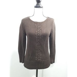 The Limited Knit Sweater Women Brown Size Medium